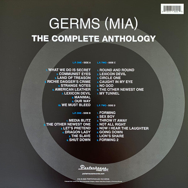 Germs : (MIA) The Complete Anthology (LP, Album, RE, Blu + LP, Comp, Blu + Comp, RE, RM,)