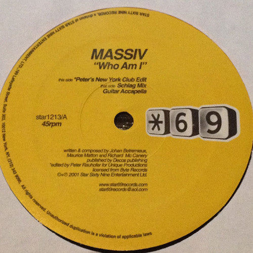 Massiv* : Who Am I (12")