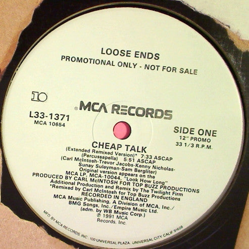 Loose Ends : Cheap Talk (12", Promo)