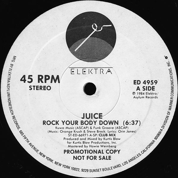 Juice* : Rock Your Body Down (12", Promo)