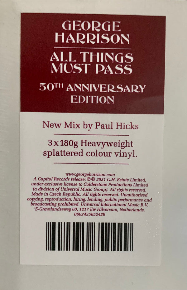 George Harrison : All Things Must Pass (3xLP, Album, Ltd, RE, RM, Gre + Box, 50t)