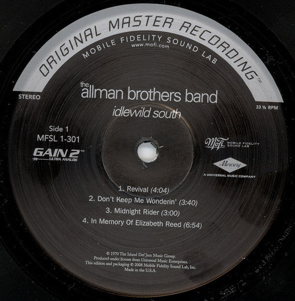 The Allman Brothers Band : Idlewild South (LP, Album, Ltd, Num, RE, RM, S/Edition, 180)