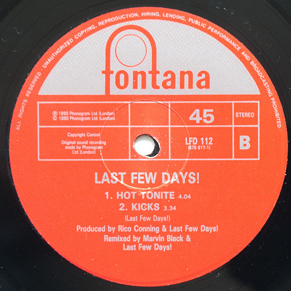 Last Few Days!* : Kicks (12")