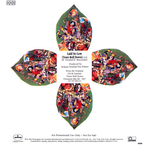 Tears For Fears : Laid So Low (Tears Roll Down) (CD, Single, Promo, Gat)
