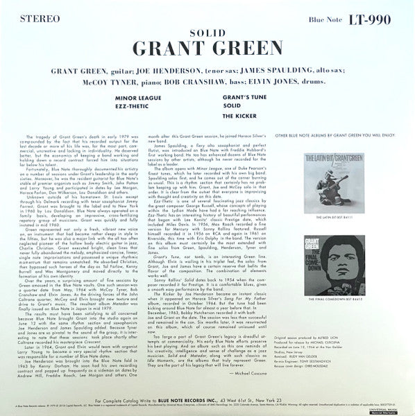 Grant Green : Solid (LP, Album, Ltd, RE, RP, 180)