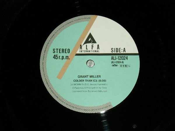 Grant Miller : Colder Than Ice / Red For Love (12", Promo)