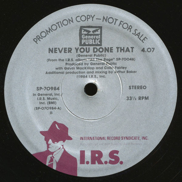 General Public : Never You Done That / Burning Bright (Edit) (12", Promo)