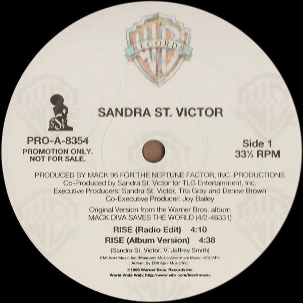 Sandra St. Victor : Rise (12", Single, Promo)