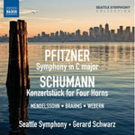 the album cover for Seattle Symphony - Sym in C Major / Konzertstuck for Four Horns