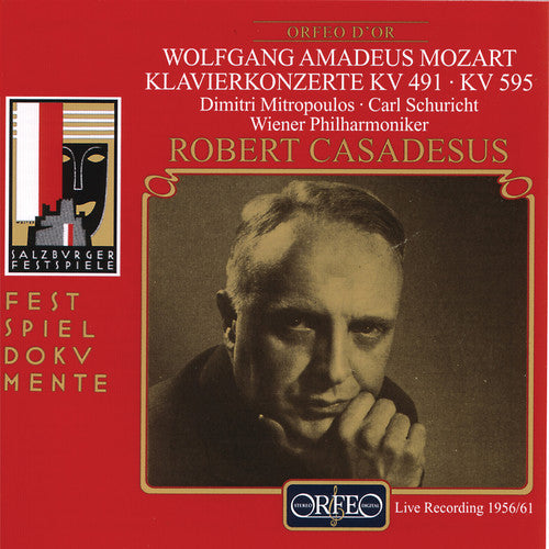 the album cover for ROBERT CASADESUS - Piano Concertos K 491 K 595