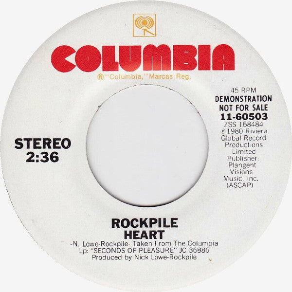 Rockpile : Heart (7", Promo)