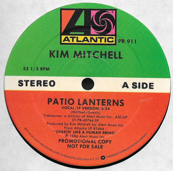 Kim Mitchell : Patio Lanterns (12", Promo)