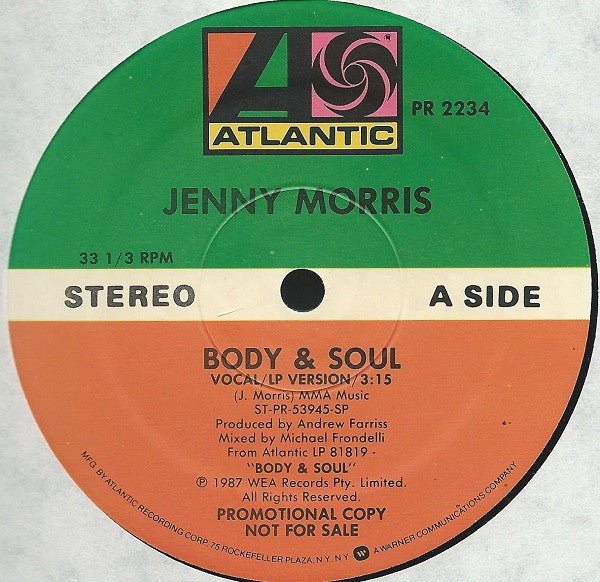 Jenny Morris : Body & Soul (12", Single, Promo)