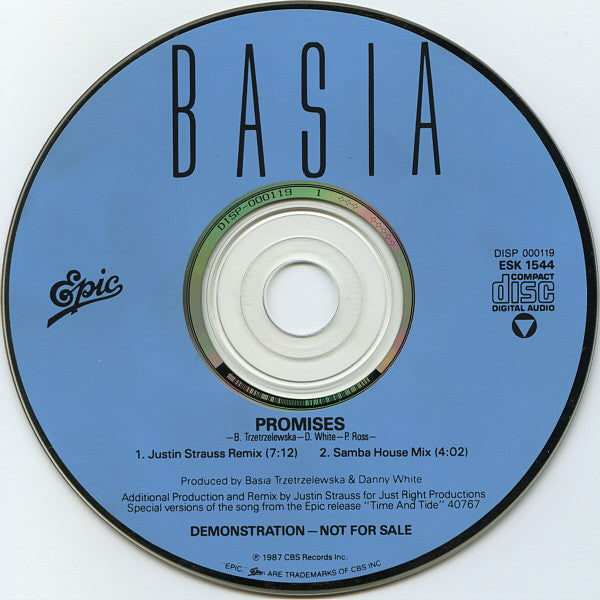 Basia : Promises (CD, Single, Promo)