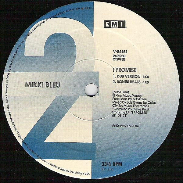 Mikki Bleu : I Promise (12")