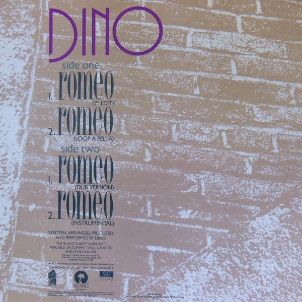 Dino (2) : Romeo (12", Single, Promo)