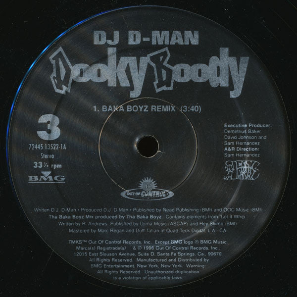 DJ D-Man : Dooky Boody (Hot New Remixes) (2x12")