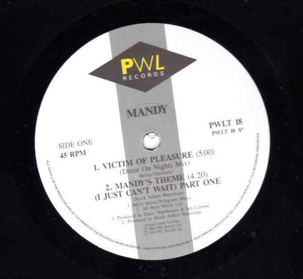 Mandy* : Victim Of Pleasure (12", Single)