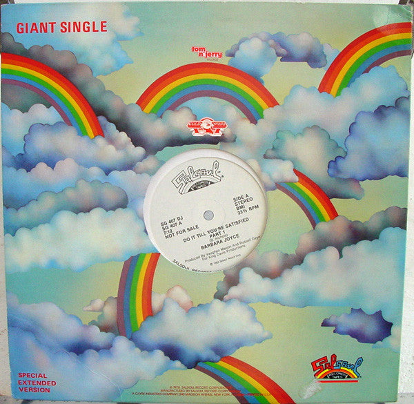 Barbara Joyce : Do It Till You're Satisfied (12", Single, Promo)