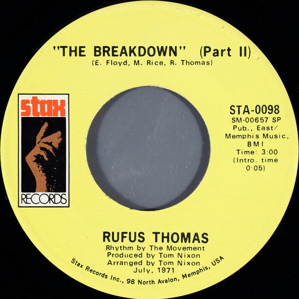 Rufus Thomas : The Breakdown (7", NAM)