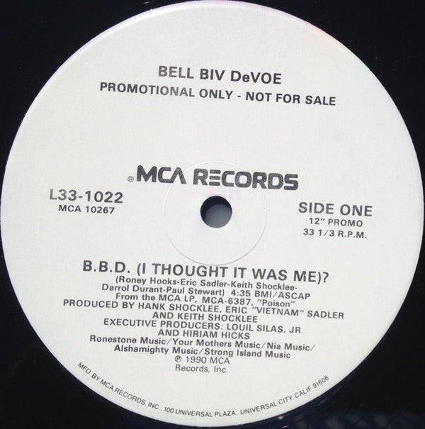 Bell Biv Devoe : B.B.D. (I Thought It Was Me)? (12", Single, Promo)