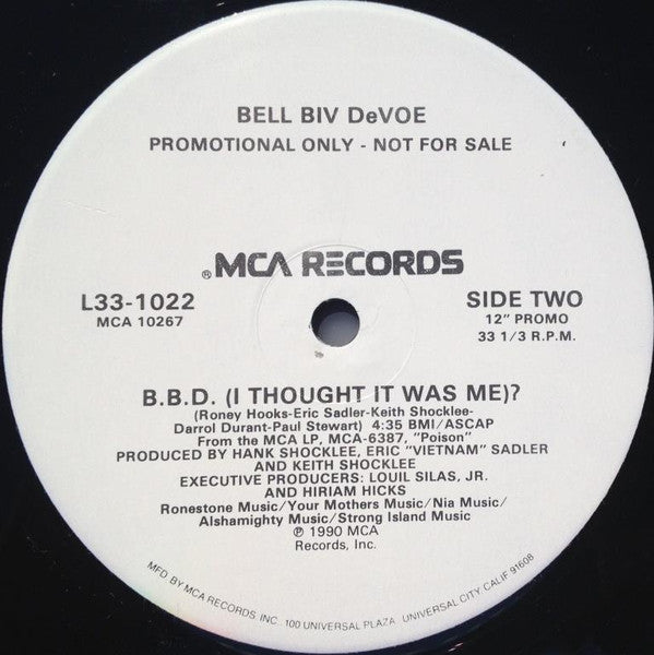 Bell Biv Devoe : B.B.D. (I Thought It Was Me)? (12", Single, Promo)