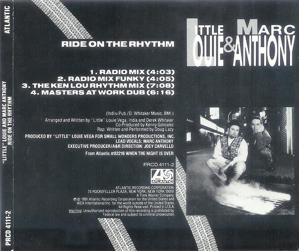 Little Louie* & Marc Anthony : Ride On The Rhythm (CD, Single, Promo)