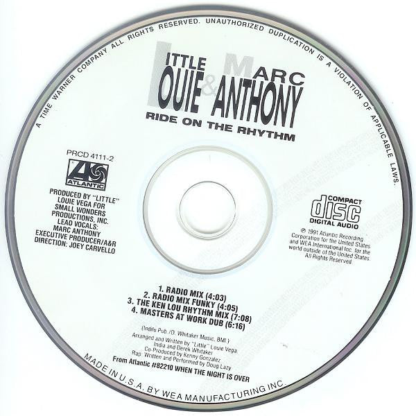 Little Louie* & Marc Anthony : Ride On The Rhythm (CD, Single, Promo)