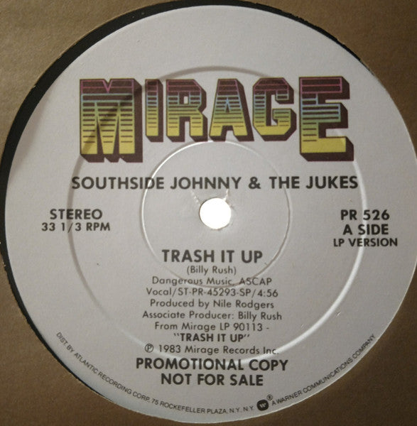 Southside Johnny & The Jukes* : Trash It Up (12", Promo)