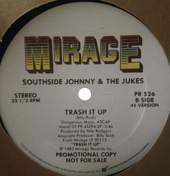 Southside Johnny & The Jukes* : Trash It Up (12", Promo)