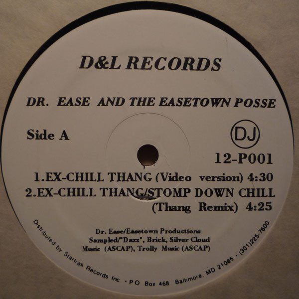 Dr. Ease & The Easetown Posse : Ex-Chill Thang / Hurricane (12", Promo)