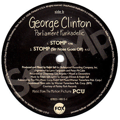 George Clinton, Parliament, Funkadelic : Music From The Motion Picture PCU (12", Single)