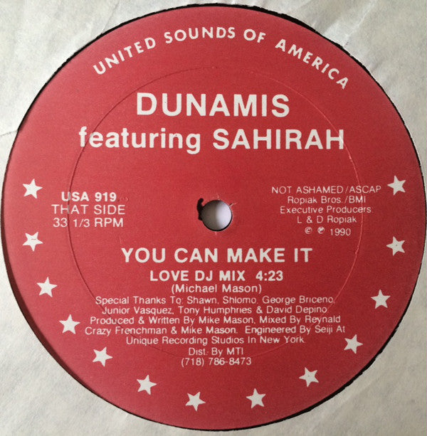 Dunamis Featuring Sahirah : You Can Make It (12")
