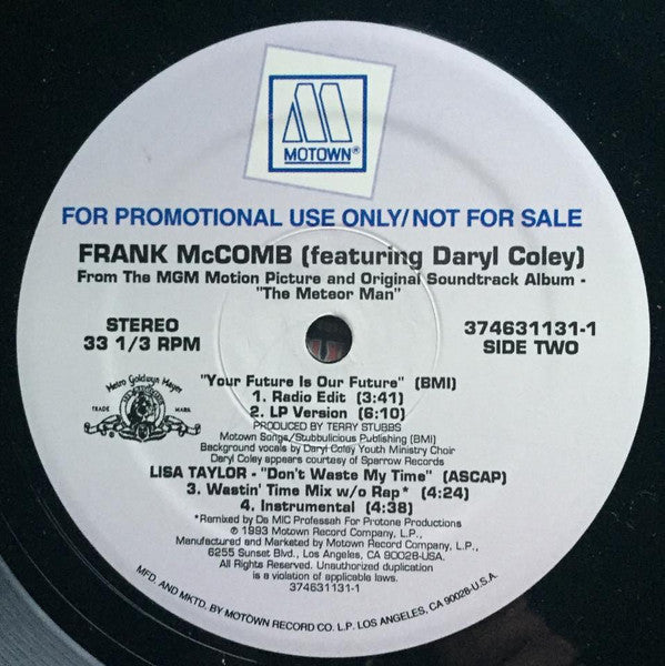 Lisa Taylor / Frank McComb Featuring Daryl Coley : Don't Waste My Time / Your Future Is Our Future (12", Single, Promo)