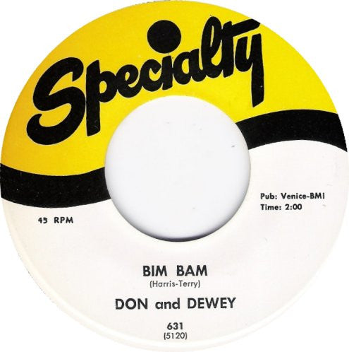 Don & Dewey : Bim Bam / Justine (7", Single)