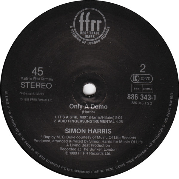 Simon Harris : Here Comes That Sound (12")
