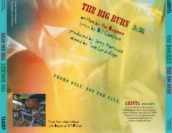 The Bogmen : The Big Burn (CD, Single, Promo)