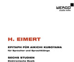 the album cover for Eimert / Knobelsdorff - Epitaph Fur Aikichi Kuboyama