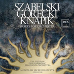 the album cover for Miroslaw Jacek Blaszczyk - Szabelski Gorecki Knapik Works for Orch