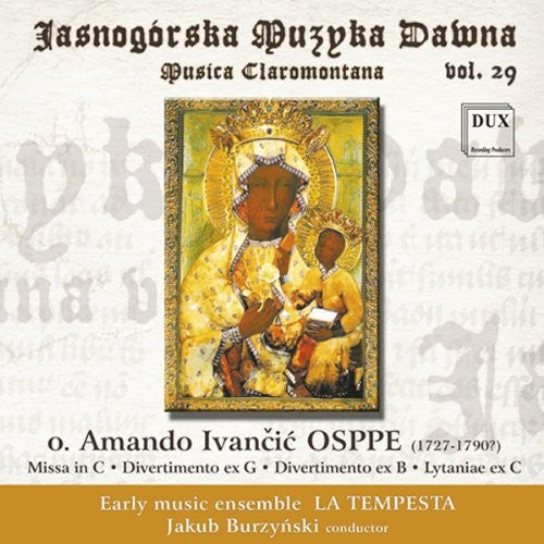 the album cover for Osppe / La Tempesta / Burzynski - Musica Claromontana 29