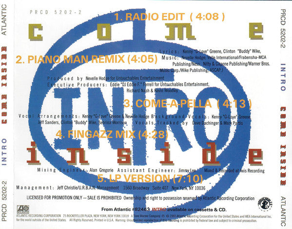 Intro (3) : Come Inside (CD, Single, Promo)