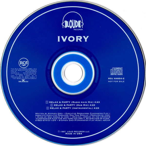 Ivory (2) : Relax & Party (CD, Single, Promo)