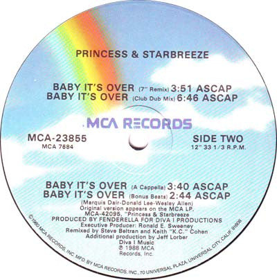 Princess And Starbreeze : Baby It's Over (Extended Remix) (12", Single)