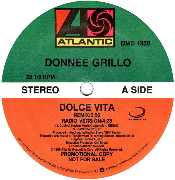 Donnee Grillo : Dolce Vita (12", Promo)