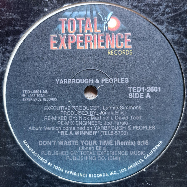 Yarbrough & Peoples : Don't Waste Your Time (12")