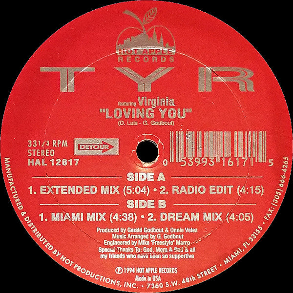 TYR (6) Featuring Virginia (2) : Loving You (12")