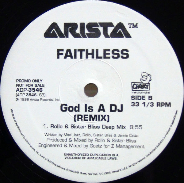 Faithless : God Is A DJ (Remix) (2x12", Promo)