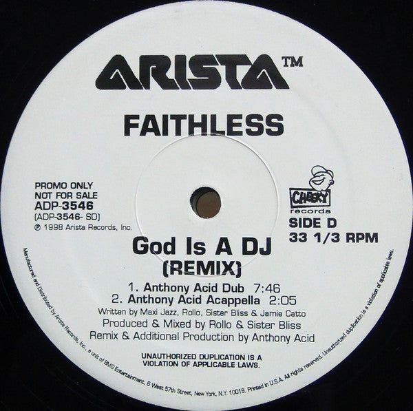 Faithless : God Is A DJ (Remix) (2x12", Promo)