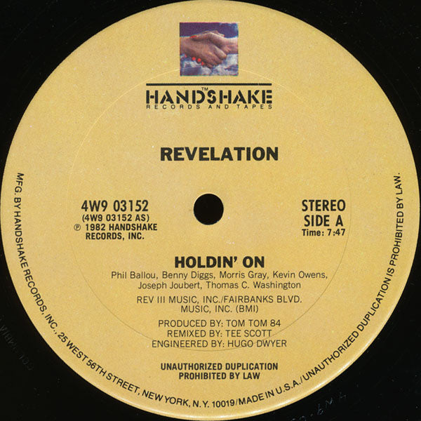 Revelation (2) : Holdin' On / You Are My Choice (12")