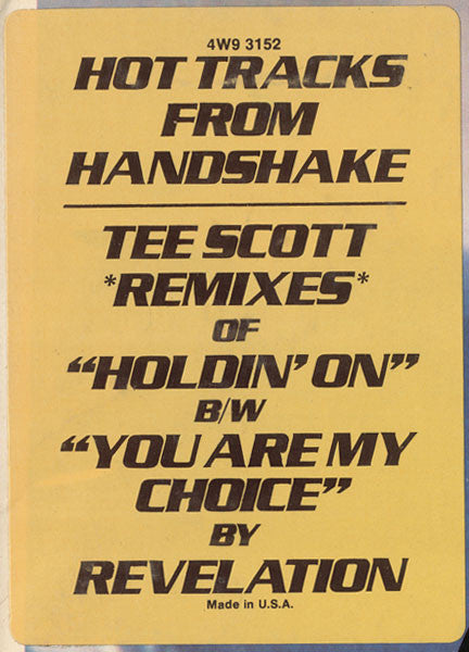 Revelation (2) : Holdin' On / You Are My Choice (12")